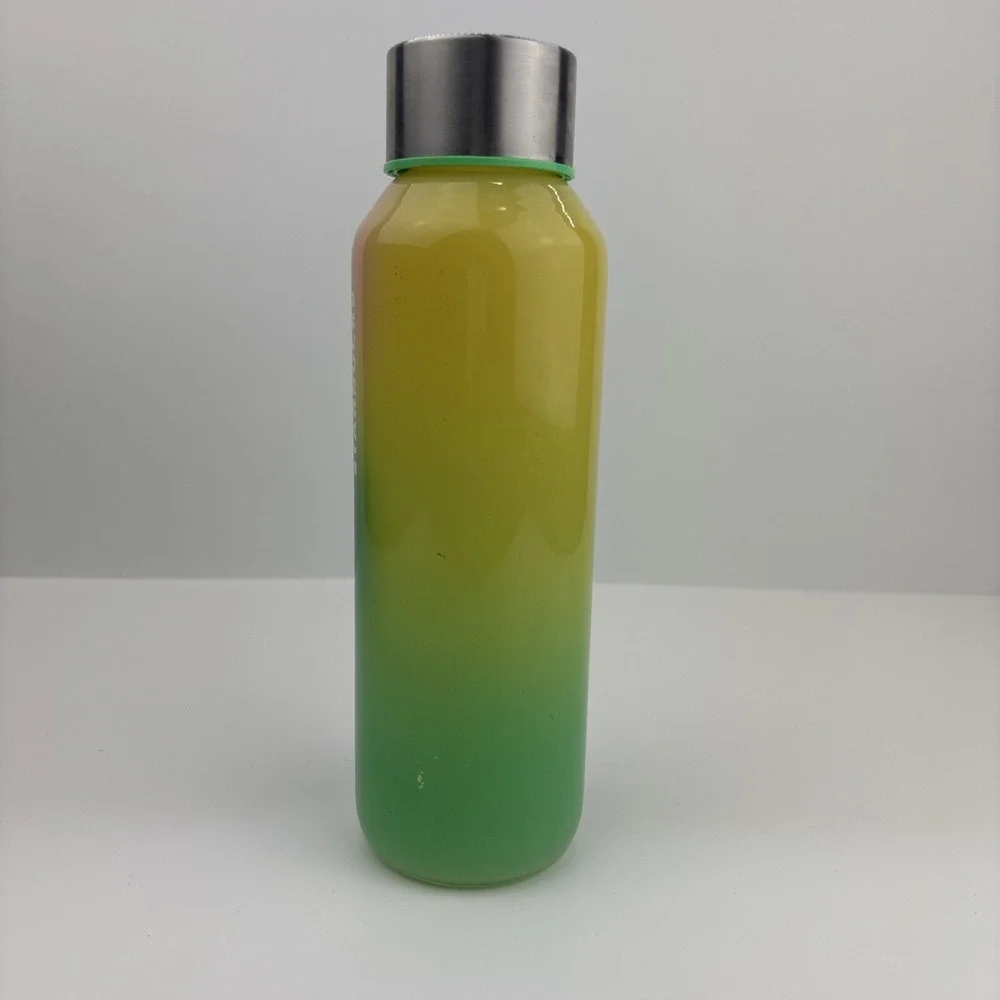 Starbucks Spring 2023 Pink Green Yellow‎ Multicolor Glass 20 oz Water Bottle